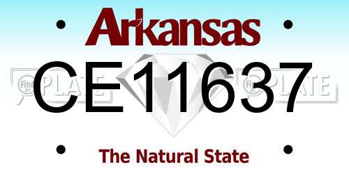 CE11637 Arkansas License Plate