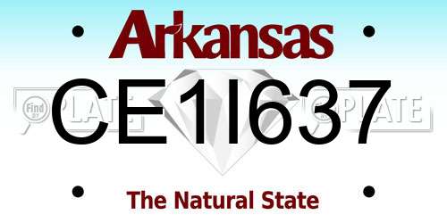 CE1I637 Arkansas License Plate