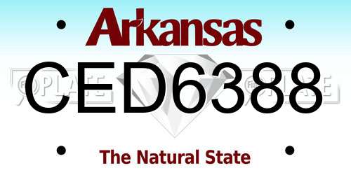CED6388 Arkansas License Plate