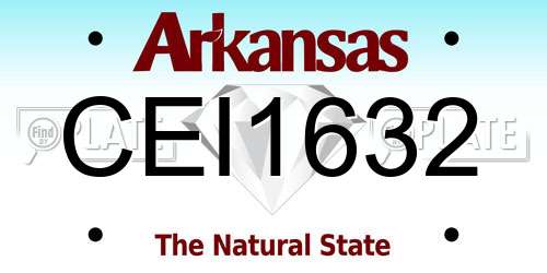 CEI1632 Arkansas License Plate