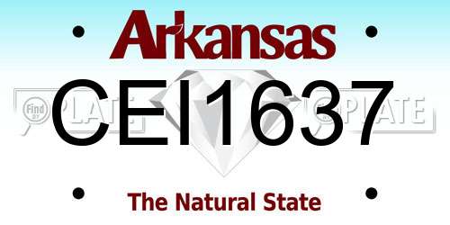 CEI1637 Arkansas License Plate