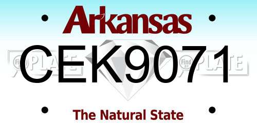 CEK9071 Arkansas License Plate