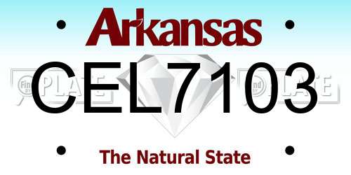 CEL7103 Arkansas License Plate