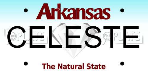 CELESTE Arkansas License Plate
