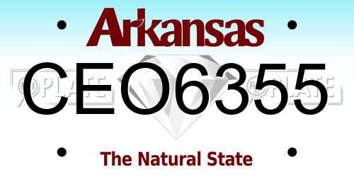 CEO6355 Arkansas License Plate