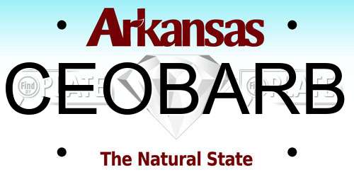 CEOBARB Arkansas License Plate