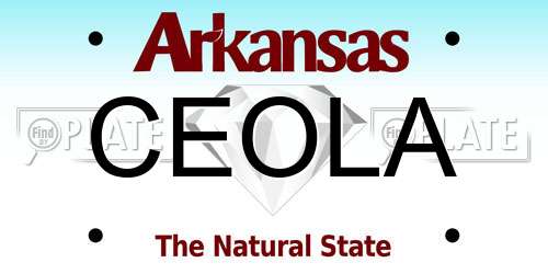 CEOLA Arkansas License Plate