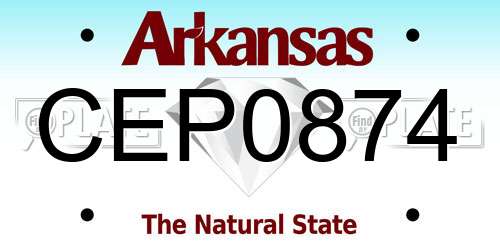 CEP0874 Arkansas License Plate
