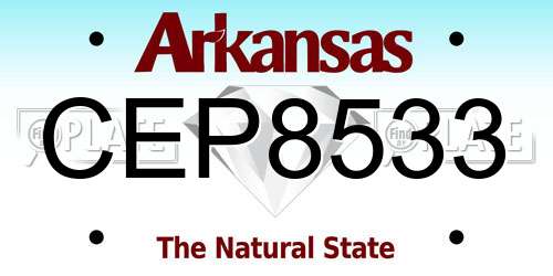 CEP8533 Arkansas License Plate
