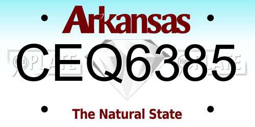 CEQ6385 Arkansas License Plate