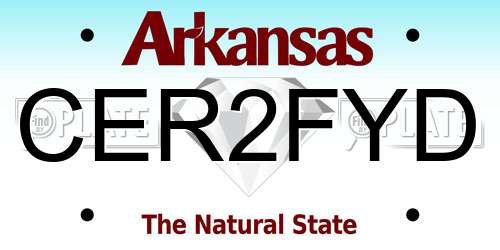 CER2FYD Arkansas License Plate