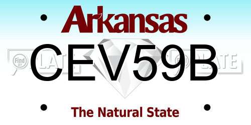 CEV59B Arkansas License Plate