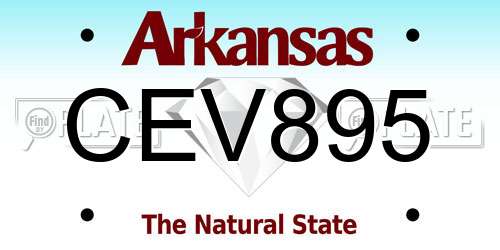 CEV895 Arkansas License Plate