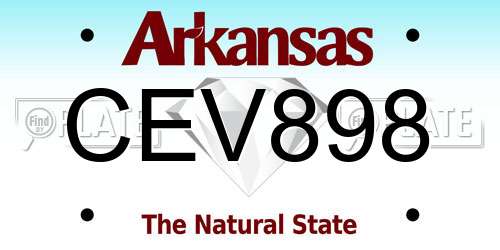 CEV898 Arkansas License Plate