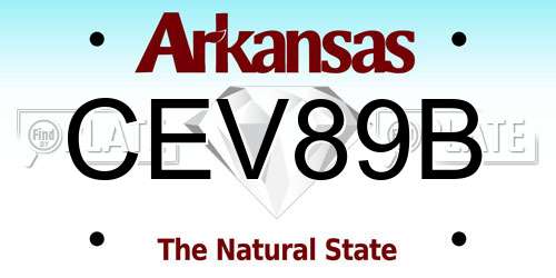 CEV89B Arkansas License Plate