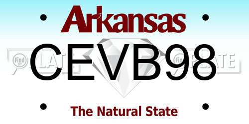 CEVB98 Arkansas License Plate