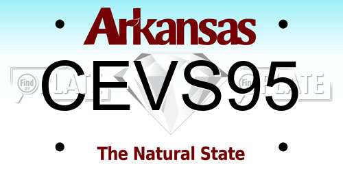 CEVS95 Arkansas License Plate