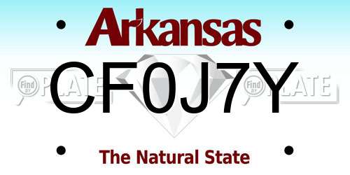 CF0J7Y Arkansas License Plate