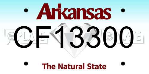 CF13300 Arkansas License Plate