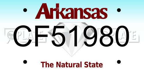 CF51980 Arkansas License Plate