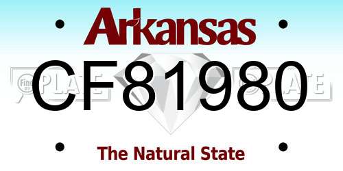 CF81980 Arkansas License Plate