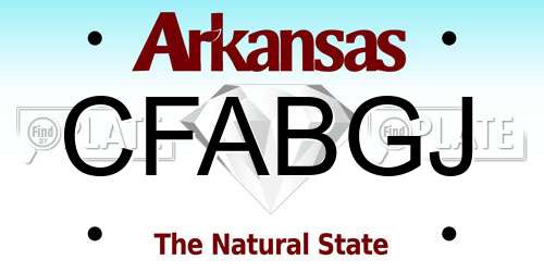 CFABGJ Arkansas License Plate