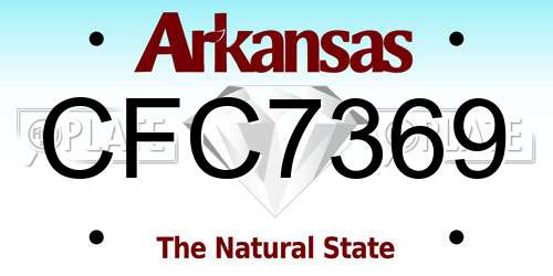 CFC7369 Arkansas License Plate
