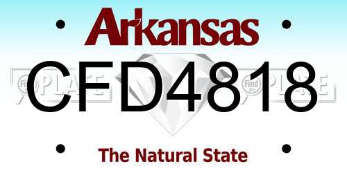 CFD4818 Arkansas License Plate