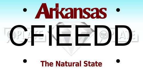 CFIEEDD Arkansas License Plate