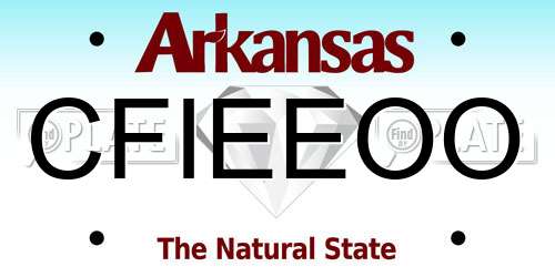 CFIEEOO Arkansas License Plate
