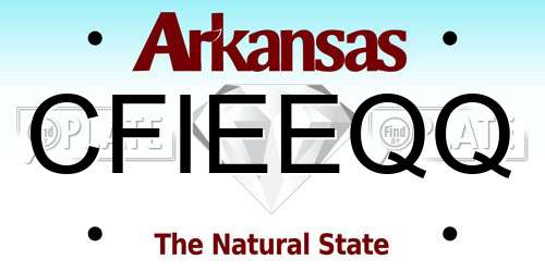 CFIEEQQ Arkansas License Plate