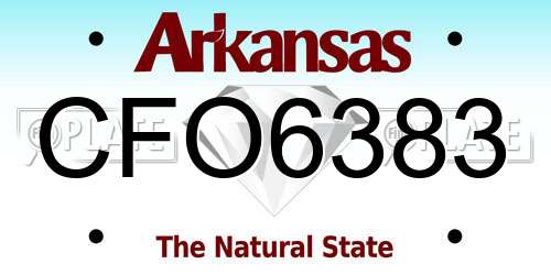 CFO6383 Arkansas License Plate