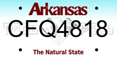 CFQ4818 Arkansas License Plate