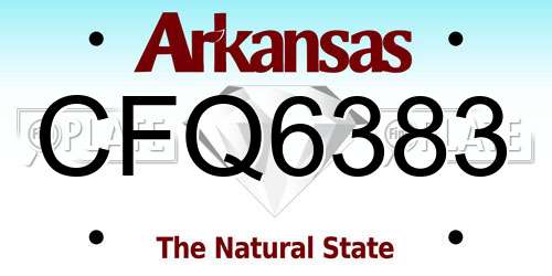 CFQ6383 Arkansas License Plate