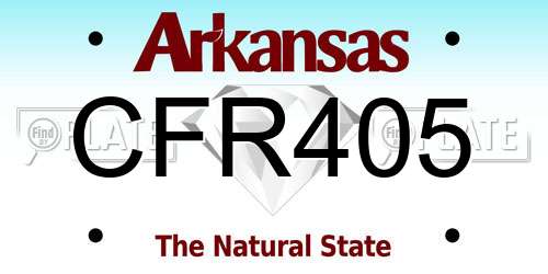 CFR405 Arkansas License Plate
