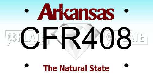 CFR408 Arkansas License Plate