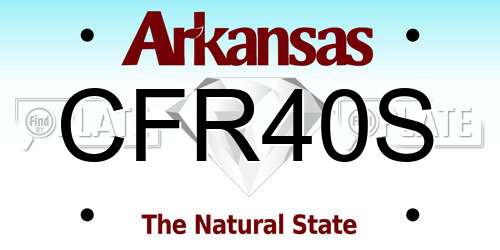 CFR40S Arkansas License Plate