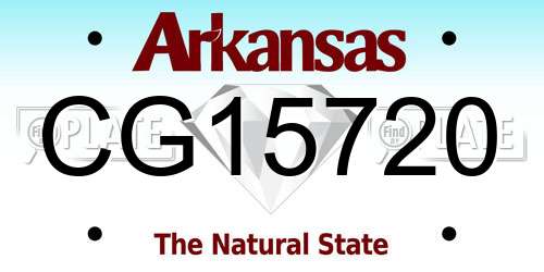 CG15720 Arkansas License Plate