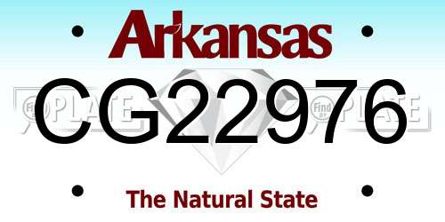 CG22976 Arkansas License Plate