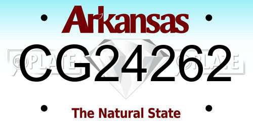 CG24262 Arkansas License Plate