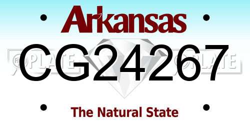 CG24267 Arkansas License Plate