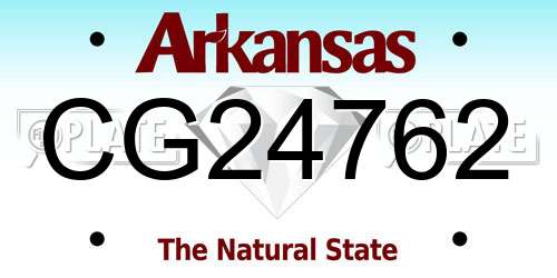 CG24762 Arkansas License Plate