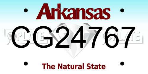 CG24767 Arkansas License Plate