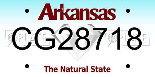 CG28718 Arkansas License Plate