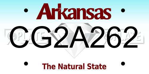 CG2A262 Arkansas License Plate