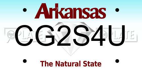 CG2S4U Arkansas License Plate