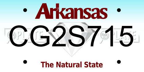 CG2S715 Arkansas License Plate