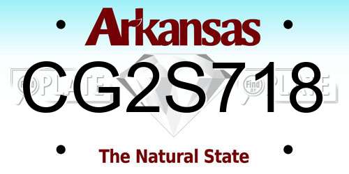 CG2S718 Arkansas License Plate