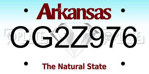 CG2Z976 Arkansas License Plate