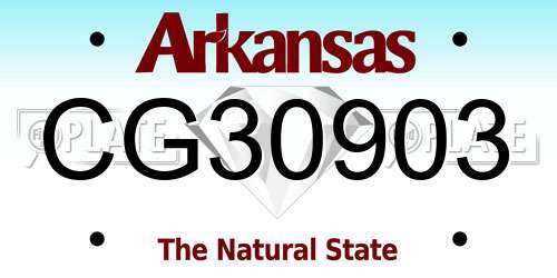 CG30903 Arkansas License Plate